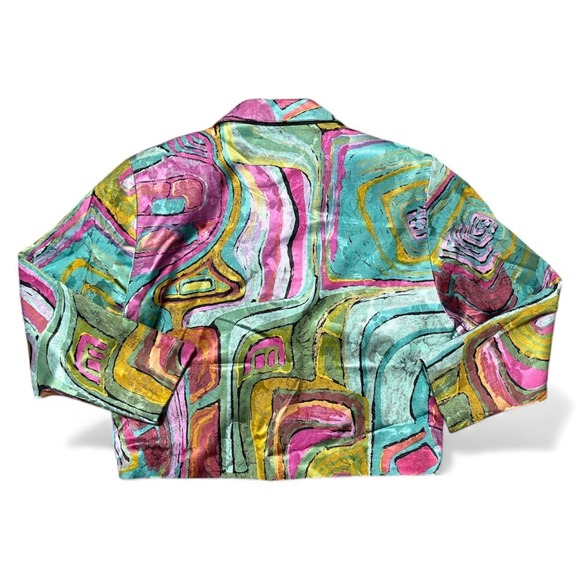 VTG Howard Wolf Abstract Print Blazer Jacket Women's size 8 - Picture 2 of 4